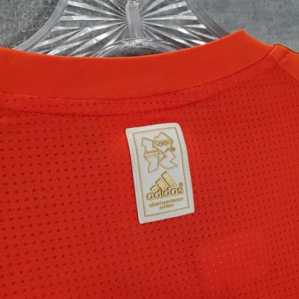 Adidas Men Activewear Shirt Large Orange Soccer Jersey London‎ 2012 Olympic READ